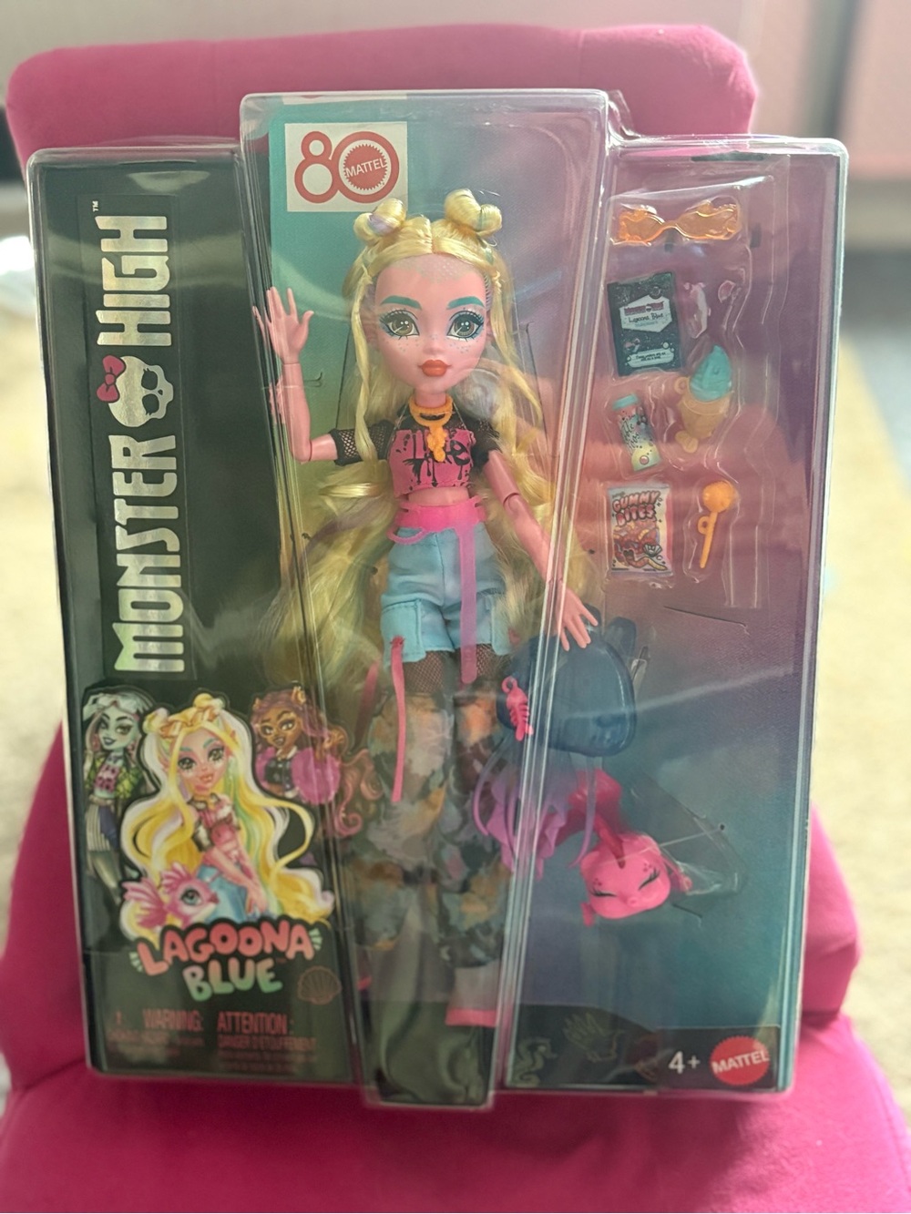 Monster High Laguna Blue Doll - Pink, Blonde & Teal Accents